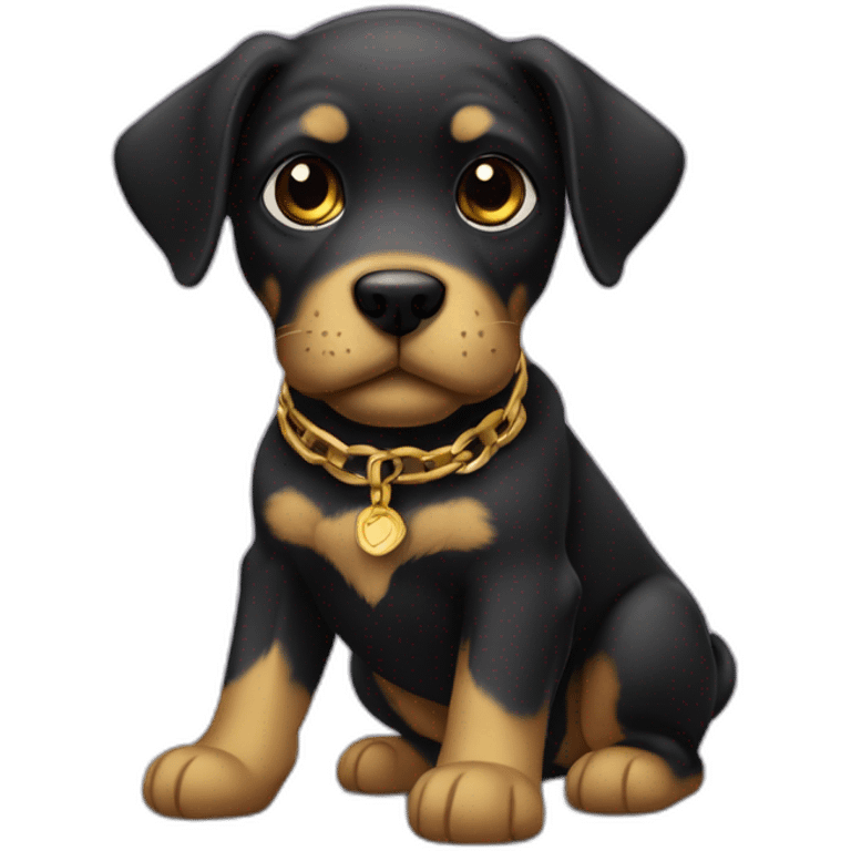 cachorra preta com dourado emoji