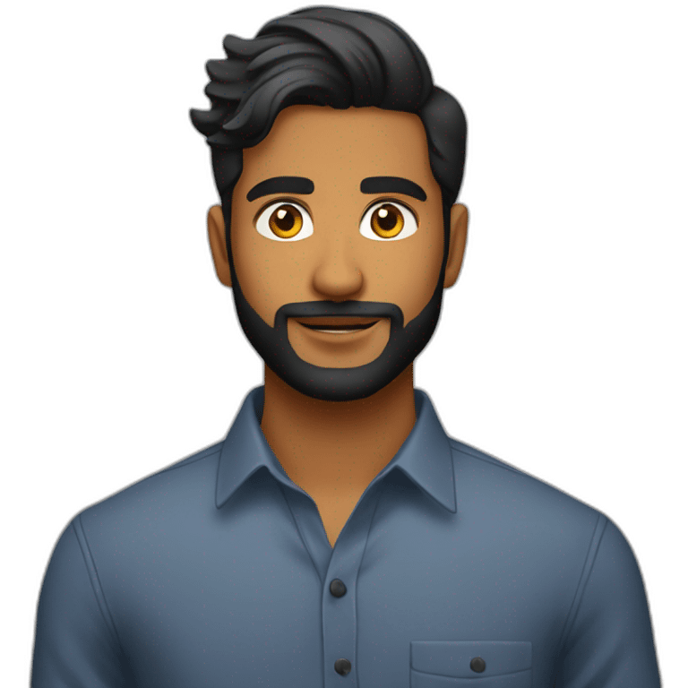 sri lankan 25 year old handsome and stylish guy with a beard and no smile emoji