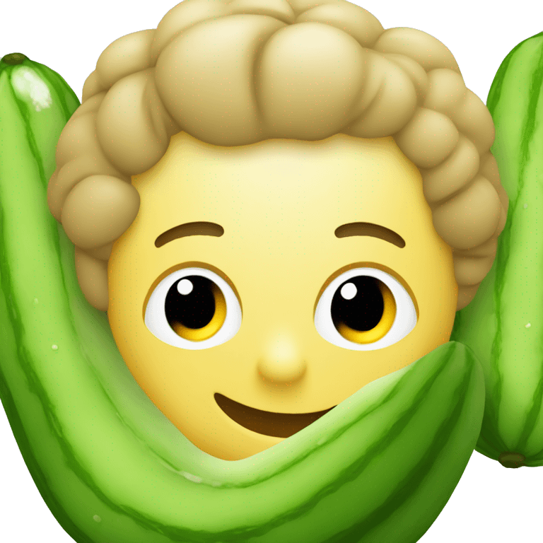 smiley wearing relaxing cucumbers emoji