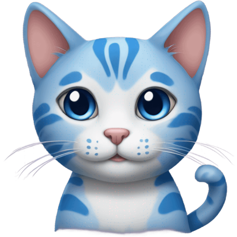 cat with blue love emoji