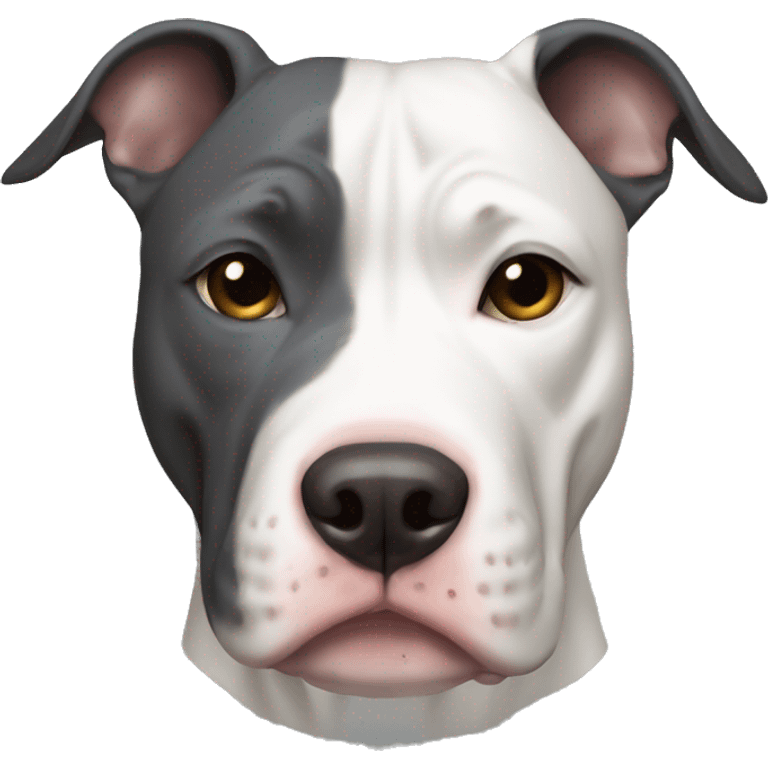 Dark grey and white pit bull  emoji