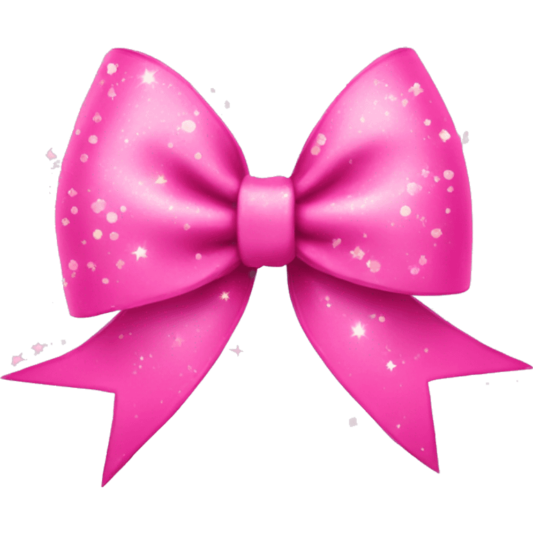 Pink bow with sparkles all around it emoji