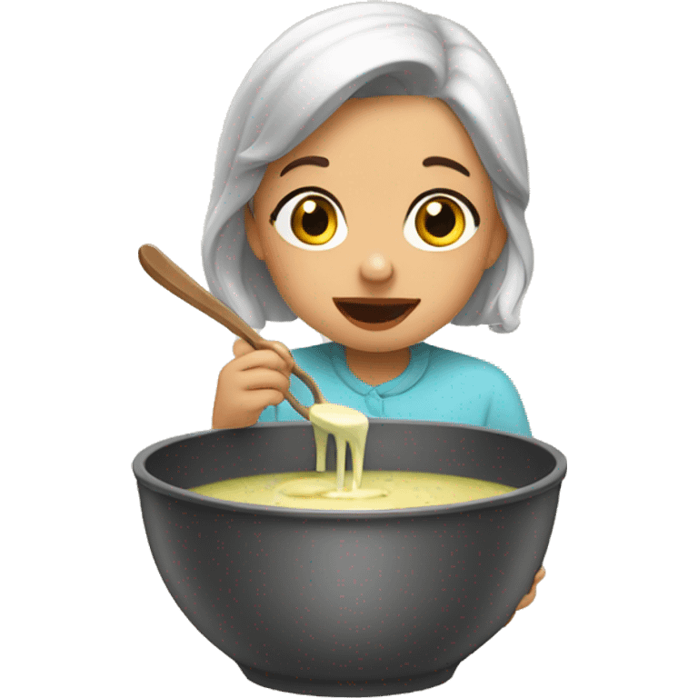 granddaughter eats broth emoji