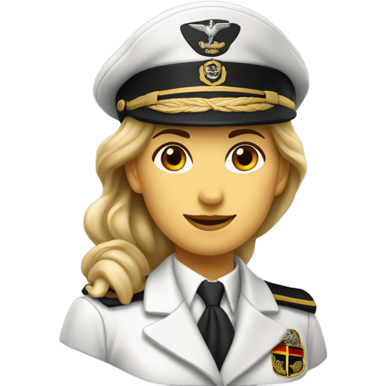 German Ship Captain Woman white Uniform  emoji