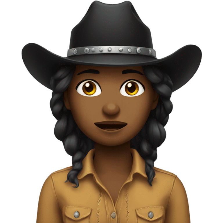 crying black cowgirl  emoji