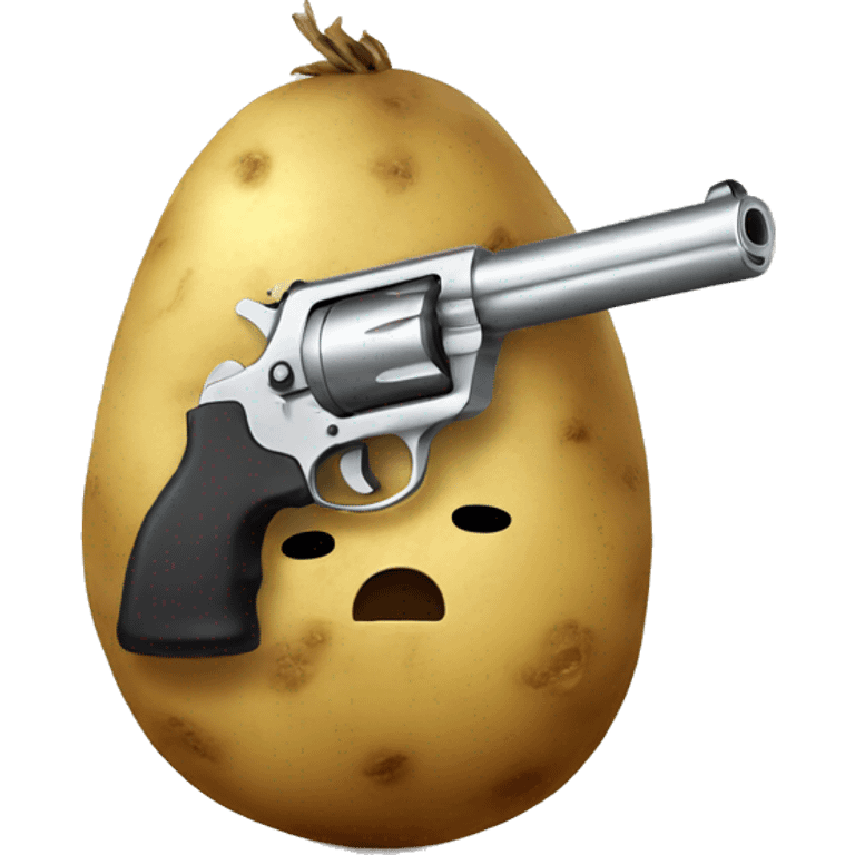 Potato with gun emoji