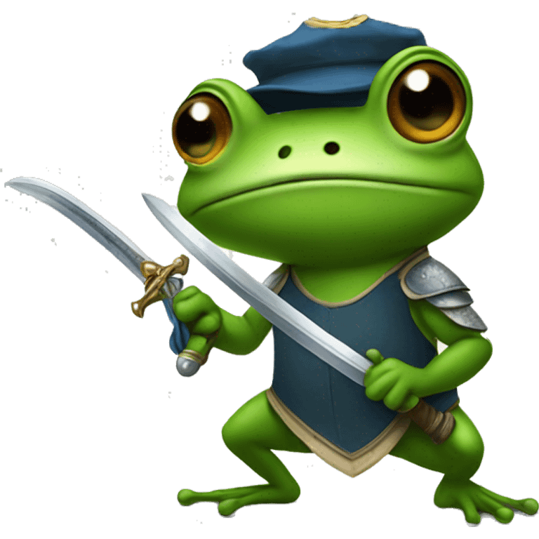 Frog holding sword  emoji