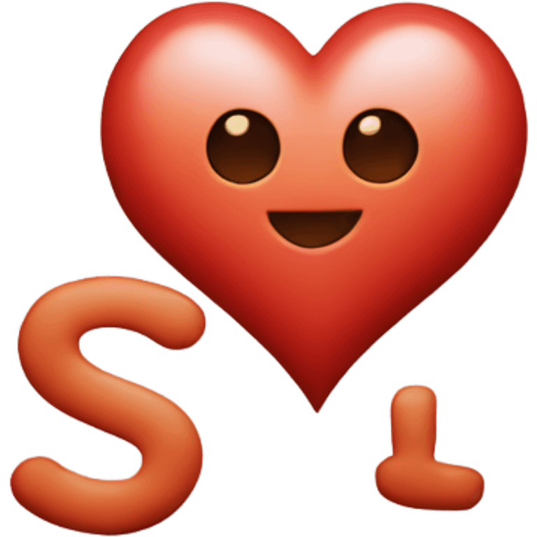 Love heart with ‘S+J’ written in the middle emoji