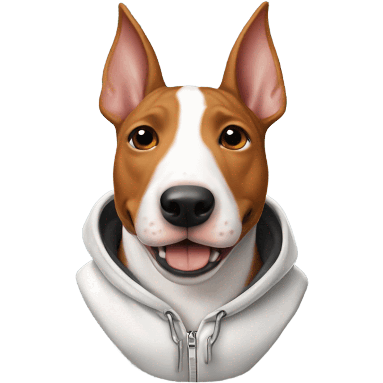 Bull terrier wearing texas longhorn hoodie  emoji