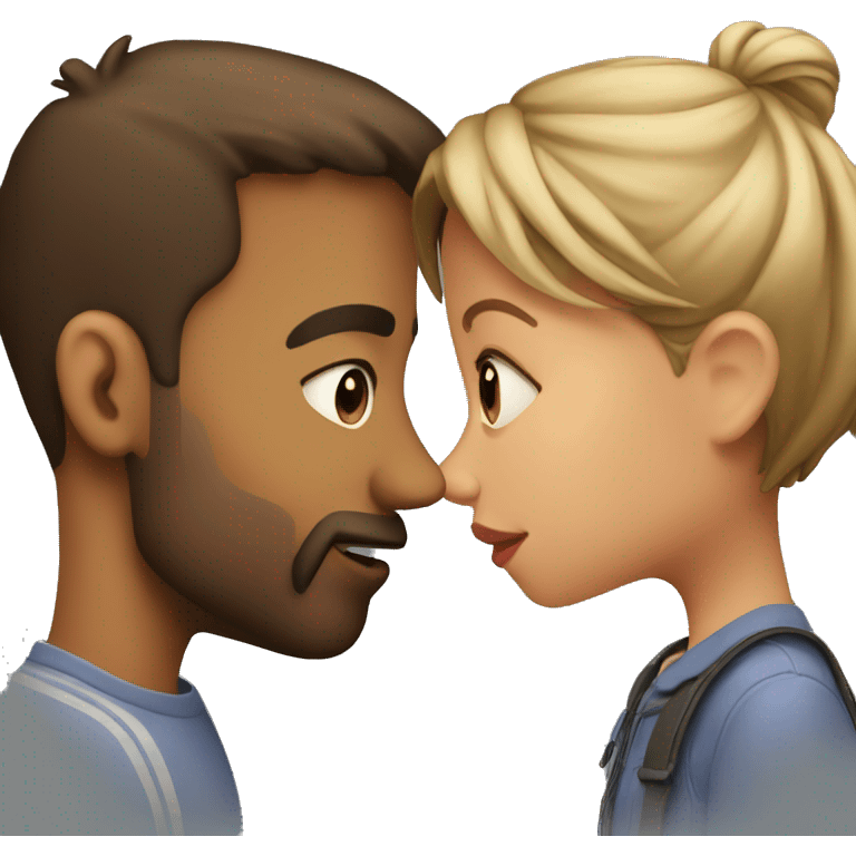 a guy and a girl kissing emoji