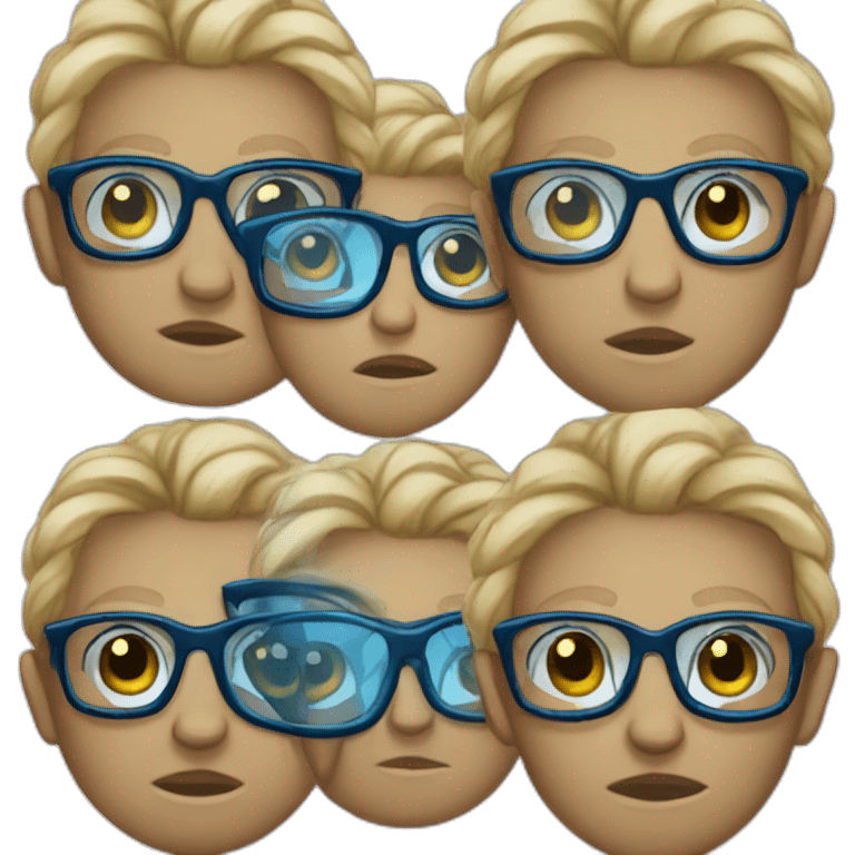 Blue panthers with glasses emoji