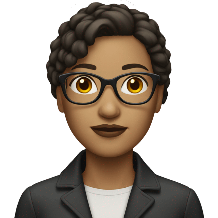 Brunette woman with light skin and glasses  emoji