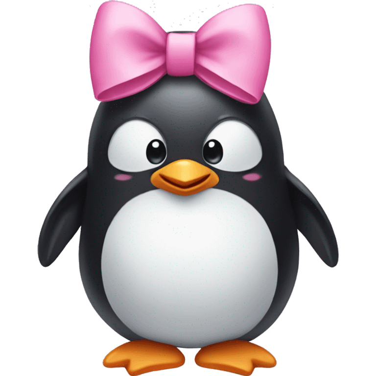 baby penguin with a pink bow emoji