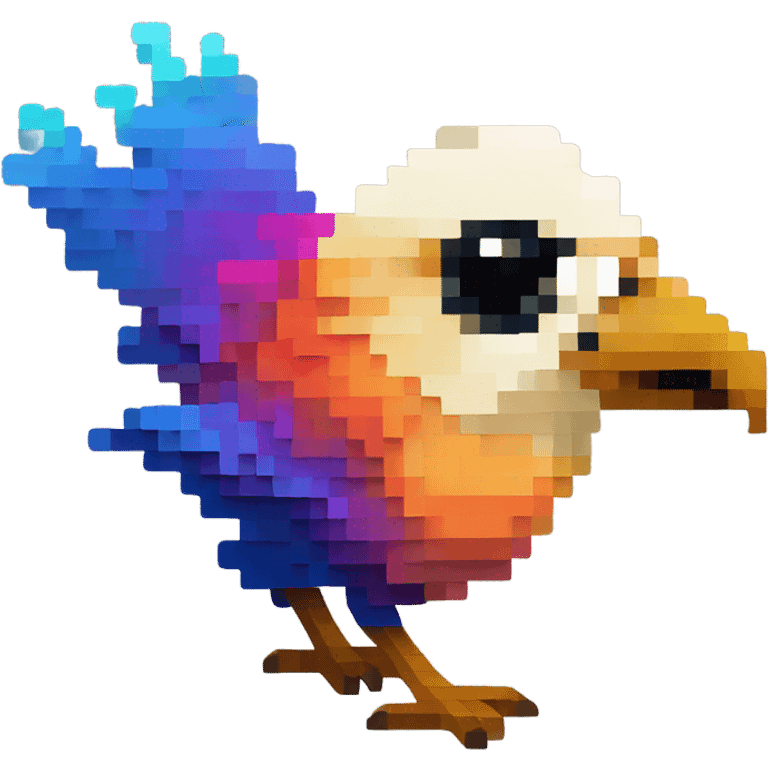 Digital 8-bit bird emoji