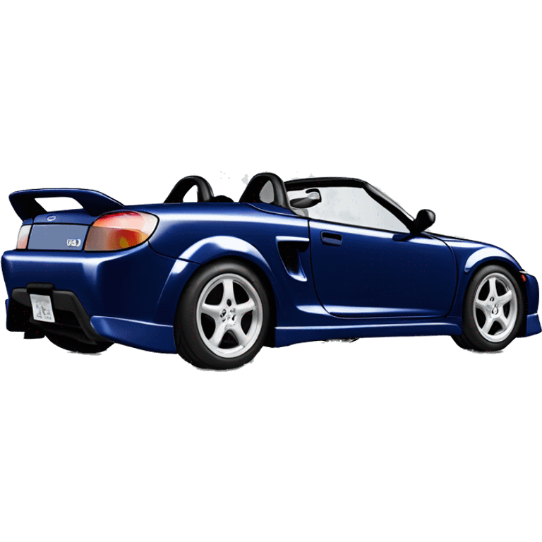 Toyota mr2 spyder in dark blue cool spoiler black rims chrome rim lip emoji