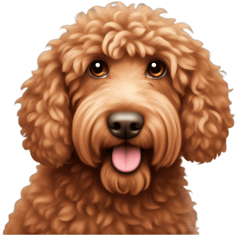 Red labradoodle fluffy fleece coat emoji