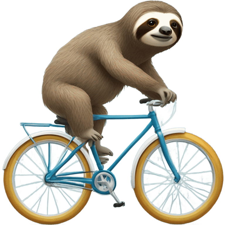 Sloth riding a bicycle emoji