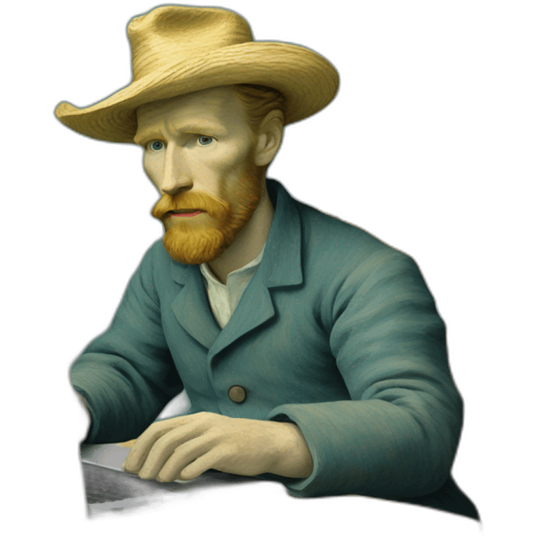 van gogh working on a macbook emoji