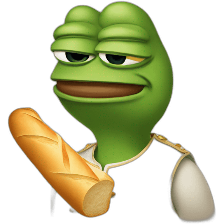 pepe with a baguette emoji