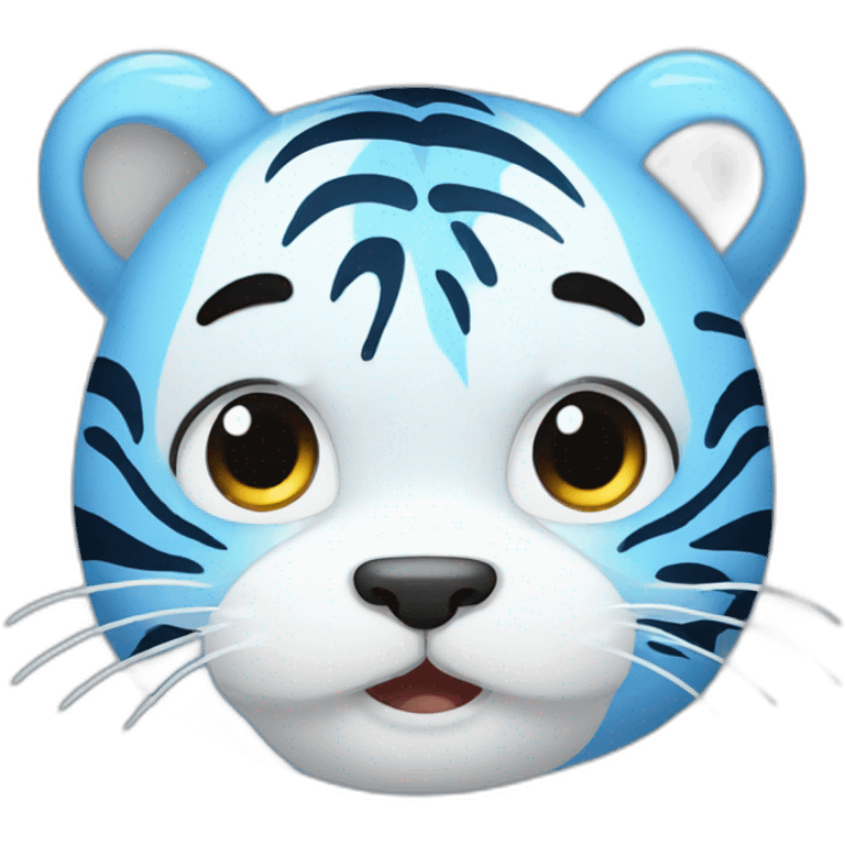 kawaii crying blue tiger emoji