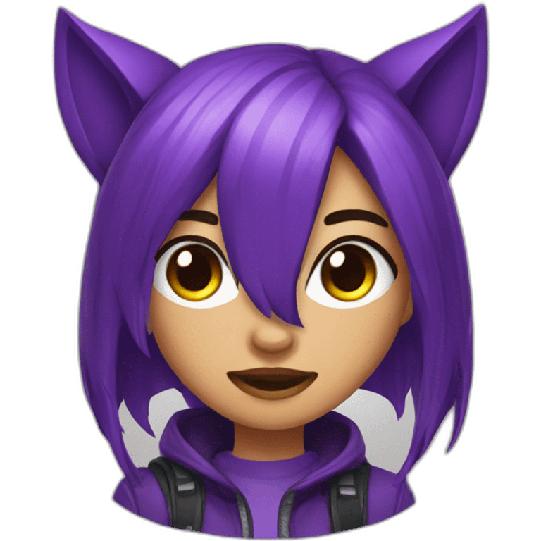 purple wolf gamer girl emoji