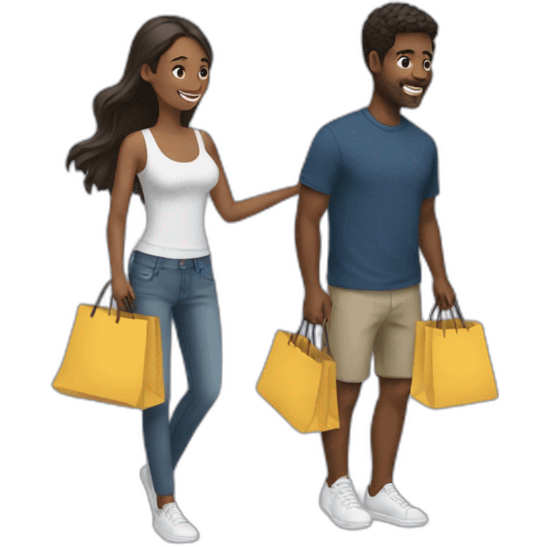 couple shopping together emoji