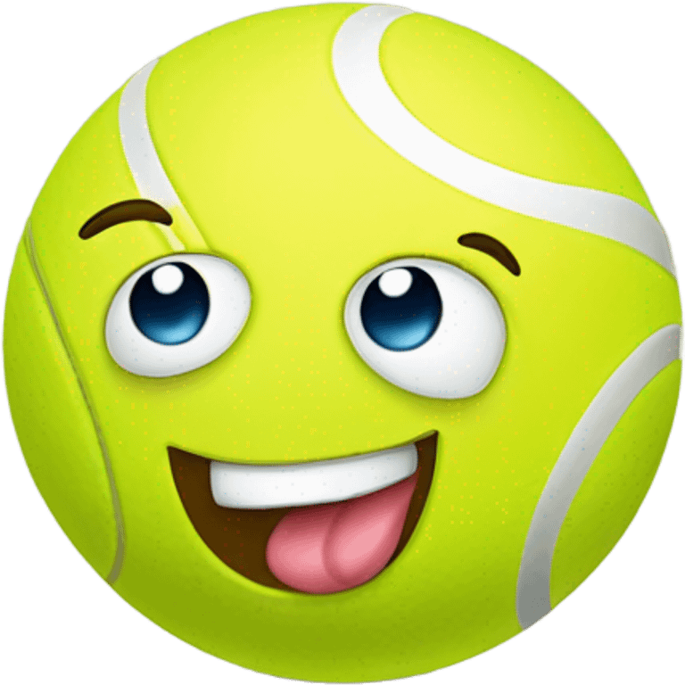 Cute blushing tennis ball  emoji