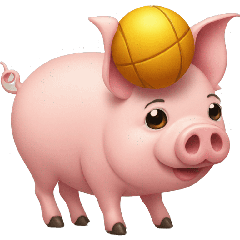 Pig with big ball emoji