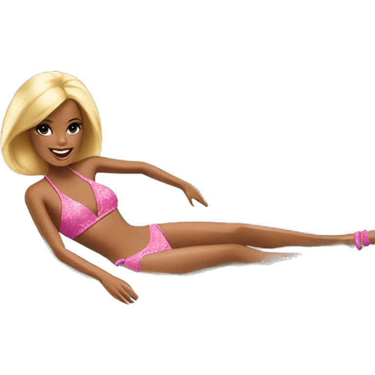 barbie swim in the swimming pools and lounge  emoji