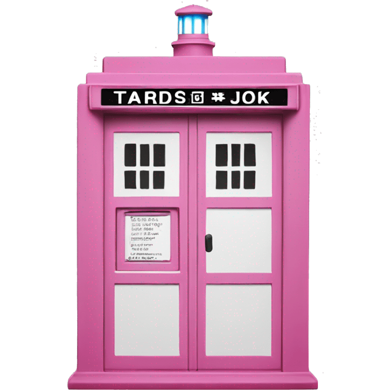 Pink and white tardis emoji