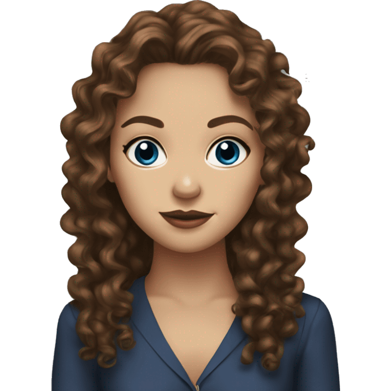 Portrait of Vanessa Gossip Girl brown curly hair blue eyes  emoji