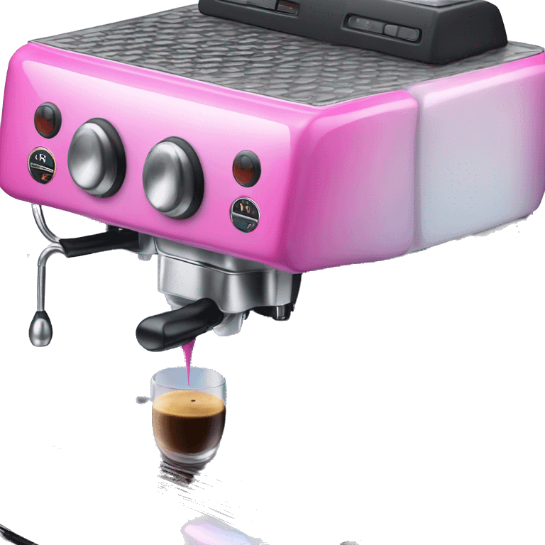 Pink and blue gradient hue espresso machine emoji