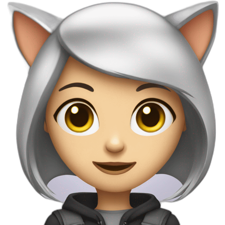 cute cat girl hacker emoji