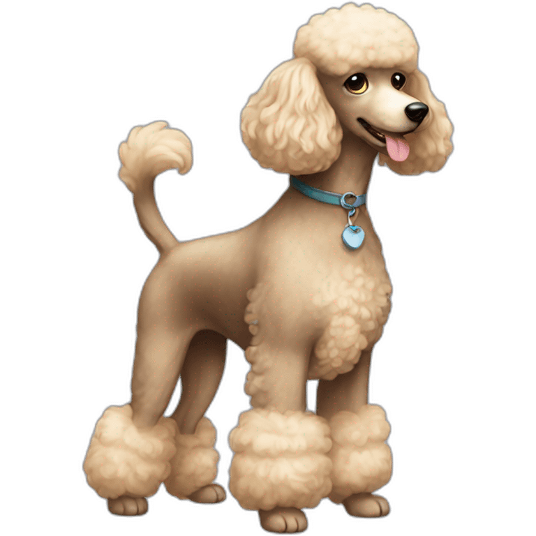 Dog Standart Poodle full body emoji