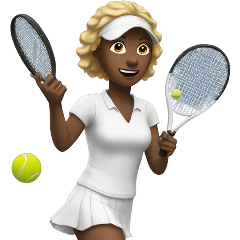 White woman hitting tennis ball  emoji