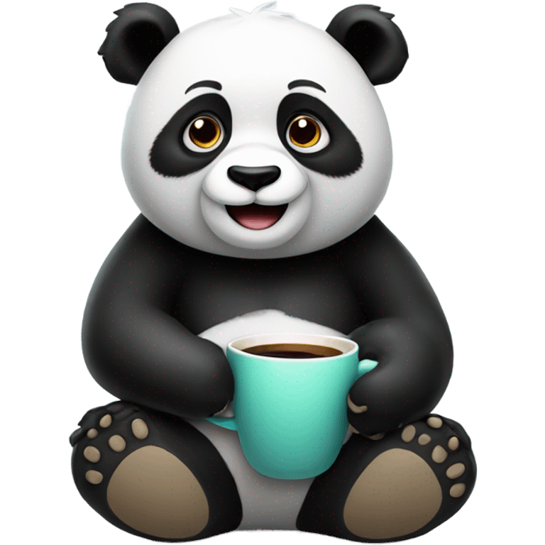 panda drink coffee emoji