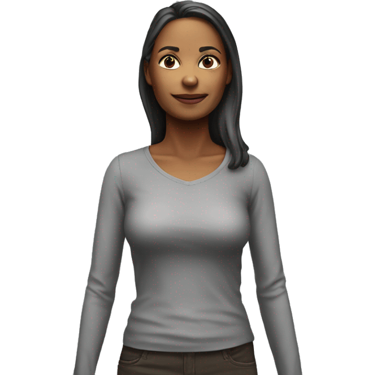 woman 40 years old full length photorealistic serious emoji