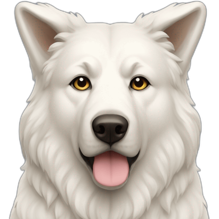 White Caucasian Shepherd god bear ears emoji