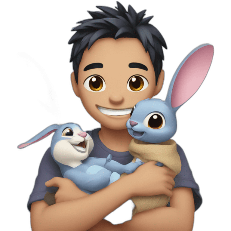 Stitch with rabbit emoji