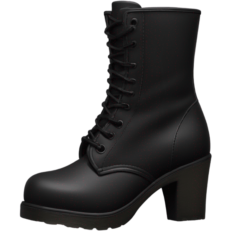 one black dr.marten high heel boot emoji