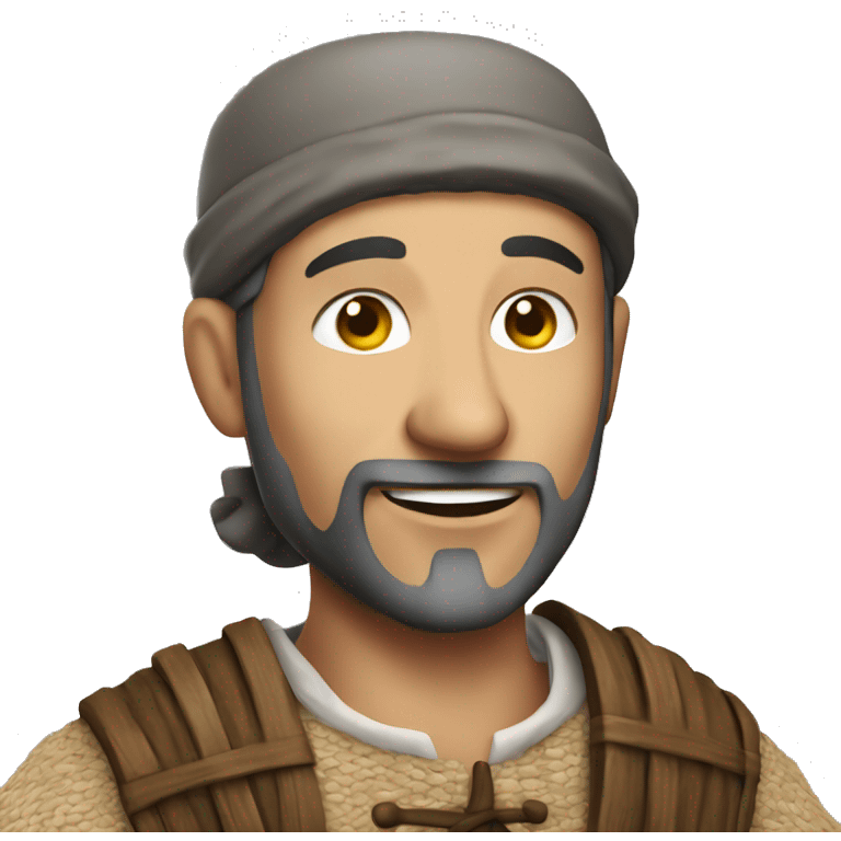 photorealistic happy medieval peasant emoji