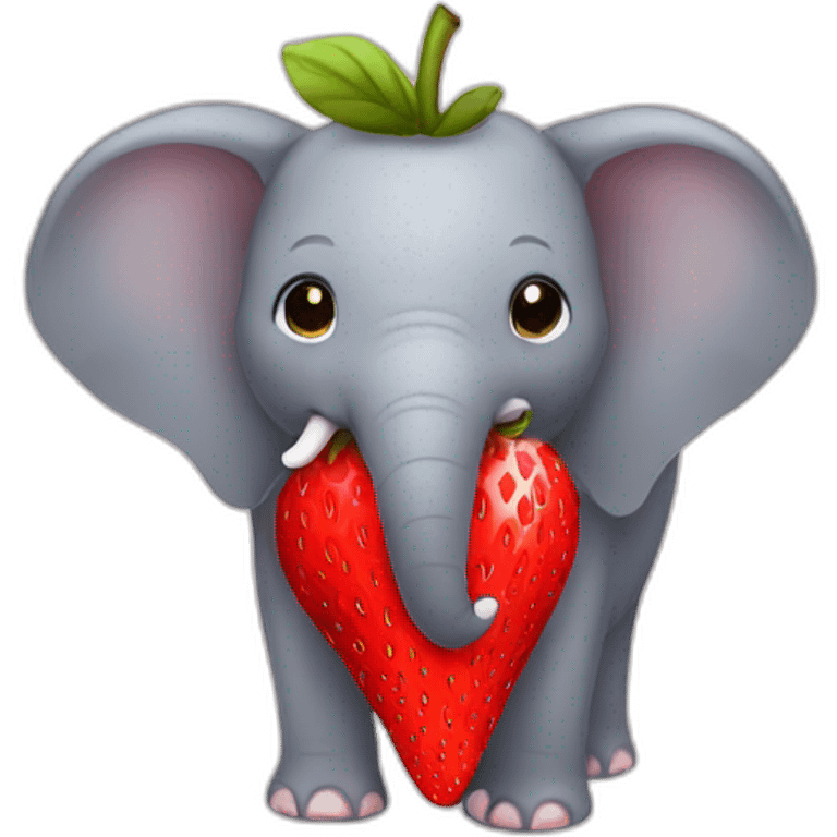 Elephant strawberry emoji