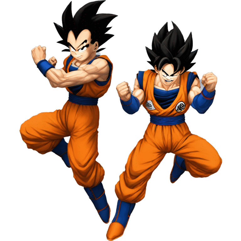 Goku doing the fusion dance with vegeta emoji