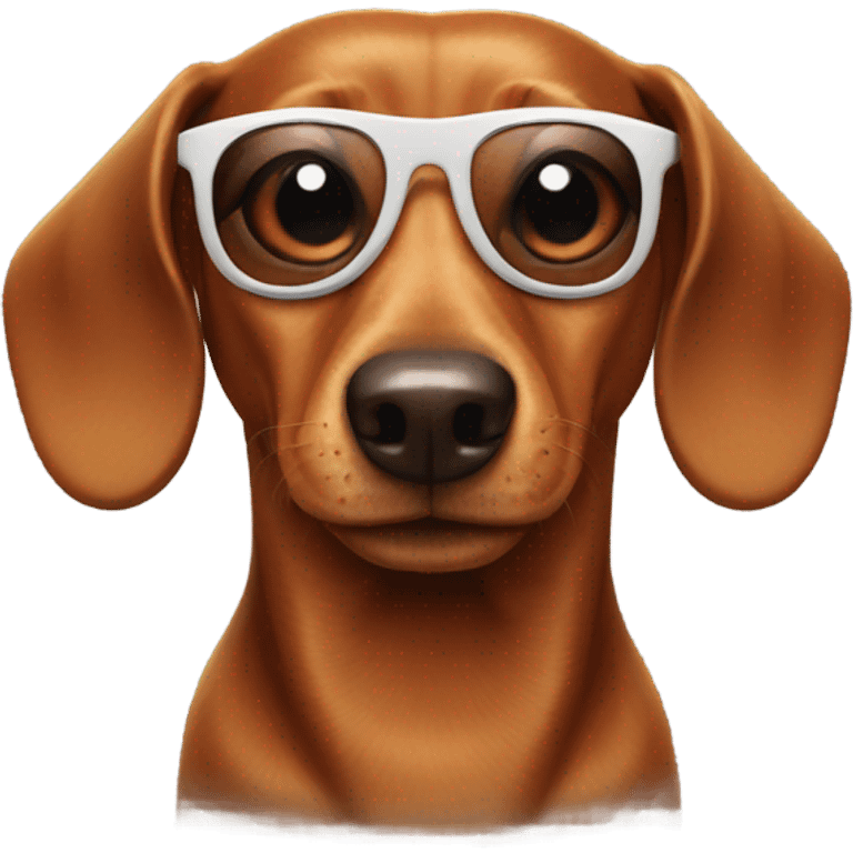 Brown Dachshund wearing sunglasses emoji