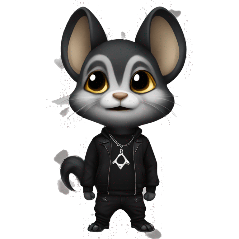 Goth chipmunk wearing goth clothes emoji