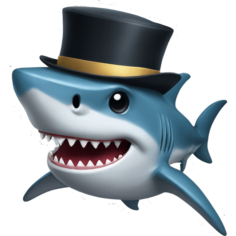 shark with tophat emoji