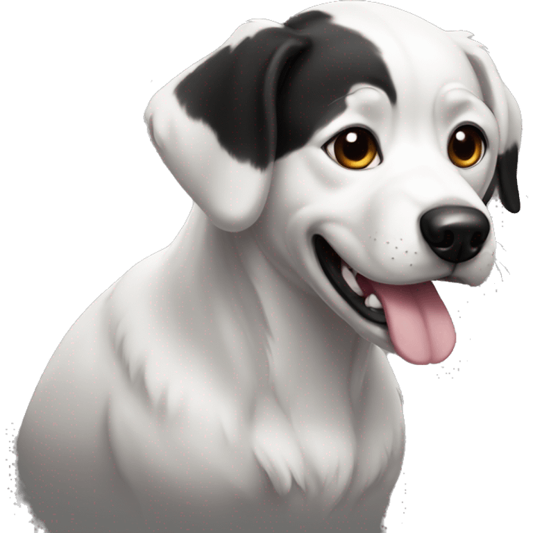 Chien noir et blanc  emoji