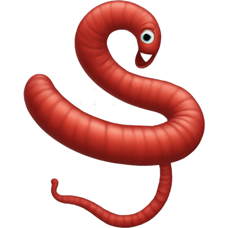 generate a red worm who look like the Letter W emoji