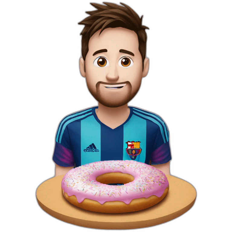 Messi qui mange un donuts emoji