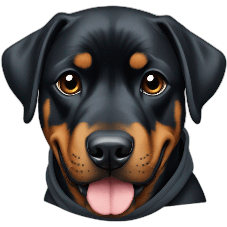 Rottweiler with hoodie emoji